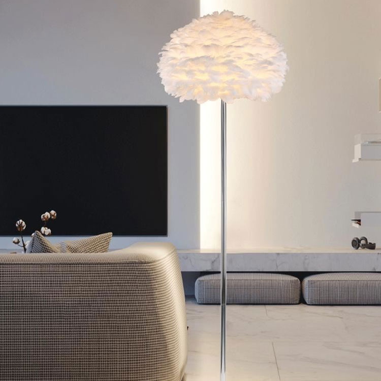 Contemporary wholesale fancy feather decorative designer floor lamp